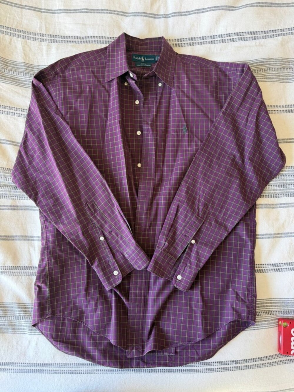 Ralph Lauren Blake Purple Plaid Long Sleeve Button Down Shirt Men's M
